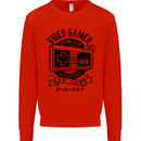 Video Gamer Retro Club Gaming Mens Sweatshirt Jumper Bright Red