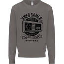 Video Gamer Retro Club Gaming Mens Sweatshirt Jumper Charcoal