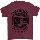 Video Gamer Retro Club Gaming Mens T-Shirt Cotton Gildan Maroon