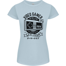 Video Gamer Retro Club Gaming Womens Petite Cut T-Shirt Light Blue