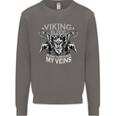 Viking Blood Odin Valhalla Norse Mythology Mens Sweatshirt Jumper Charcoal