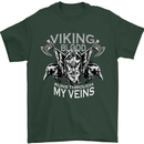 Viking Blood Odin Valhalla Norse Mythology Mens T-Shirt Cotton Gildan Forest Green