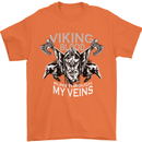Viking Blood Odin Valhalla Norse Mythology Mens T-Shirt Cotton Gildan Orange