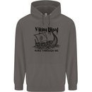 Viking Blood Runs Through Me Ship Sailing Mens 80% Cotton Hoodie Charcoal