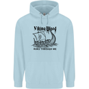 Viking Blood Runs Through Me Ship Sailing Mens 80% Cotton Hoodie Light Blue