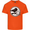 Viking Crow Celtic Norse Valhalla Odin Thor Mens Cotton T-Shirt Tee Top Orange