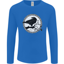 Viking Crow Celtic Norse Valhalla Odin Thor Mens Long Sleeve T-Shirt Royal Blue