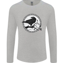 Viking Crow Celtic Norse Valhalla Odin Thor Mens Long Sleeve T-Shirt Sports Grey