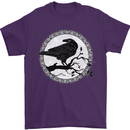 Viking Crow Celtic Norse Valhalla Odin Thor Mens T-Shirt Cotton Gildan Purple