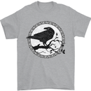 Viking Crow Celtic Norse Valhalla Odin Thor Mens T-Shirt Cotton Gildan Sports Grey