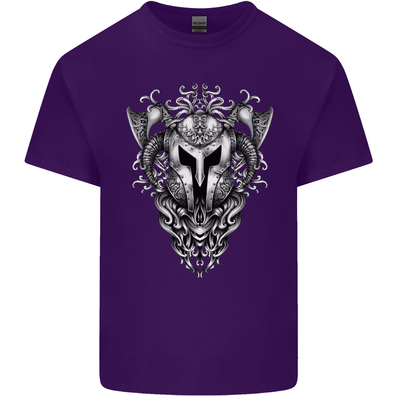 Viking Helmet Valhalla Gym Training Top Mens Cotton T-Shirt Tee Top Purple