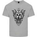 Viking Helmet Valhalla Gym Training Top Mens Cotton T-Shirt Tee Top Sports Grey