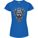 Viking Helmet Valhalla Gym Training Top Womens Petite Cut T-Shirt Royal Blue