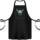 Viking Skull Runic Text Cotton Apron 100% Organic Black