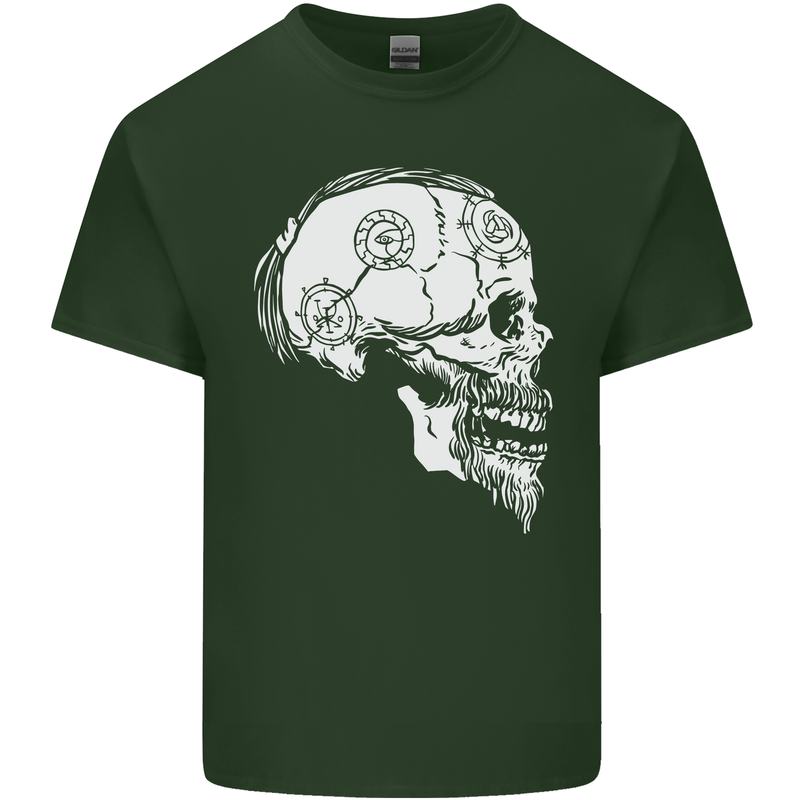 Viking Skull Thor Valhalla Norse Mythology Mens Cotton T-Shirt Tee Top Forest Green