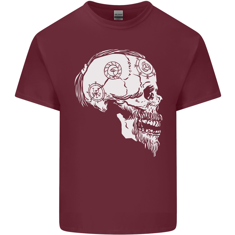 Viking Skull Thor Valhalla Norse Mythology Mens Cotton T-Shirt Tee Top Maroon