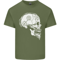 Viking Skull Thor Valhalla Norse Mythology Mens Cotton T-Shirt Tee Top Military Green