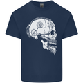 Viking Skull Thor Valhalla Norse Mythology Mens Cotton T-Shirt Tee Top Navy Blue