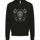 Viking Skull with Swords & Shield Valhalla Kids Sweatshirt Jumper Black