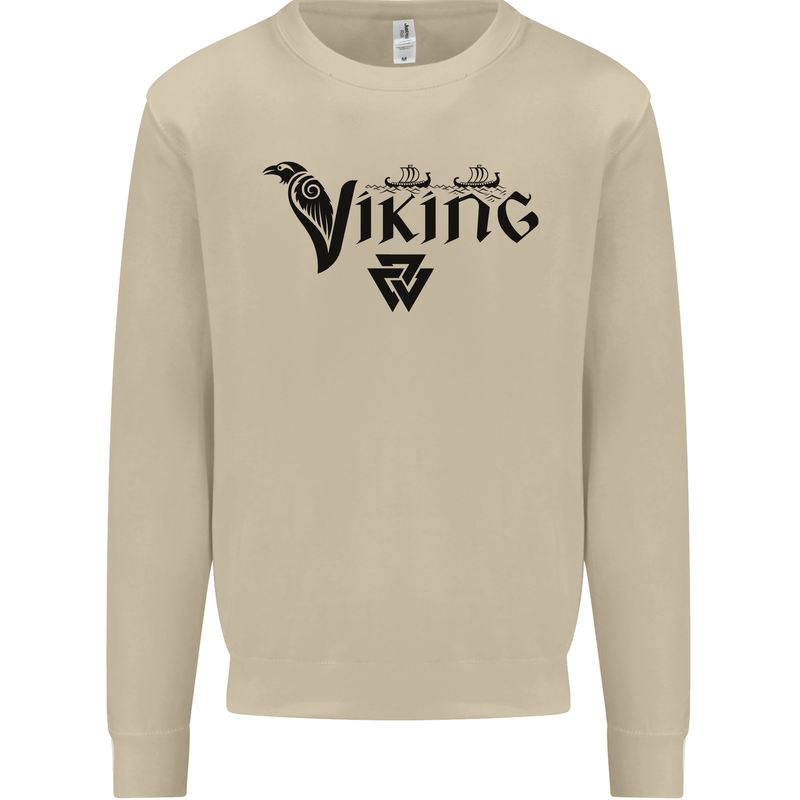 Viking Thor Odin Valhalla Norse Mythology Mens Sweatshirt Jumper Sand