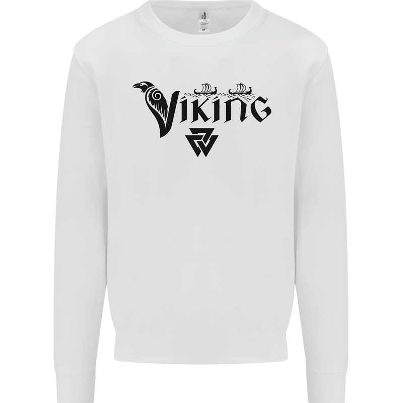 Viking Thor Odin Valhalla Norse Mythology Mens Sweatshirt Jumper White
