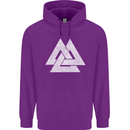 Viking Valknut Symbol  Norse Mythology Thor Childrens Kids Hoodie Purple