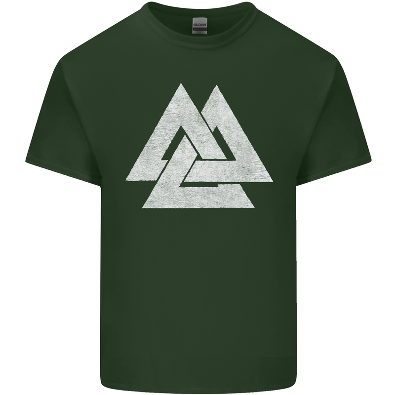 Viking Valknut Symbol  Norse Mythology Thor Mens Cotton T-Shirt Tee Top Forest Green
