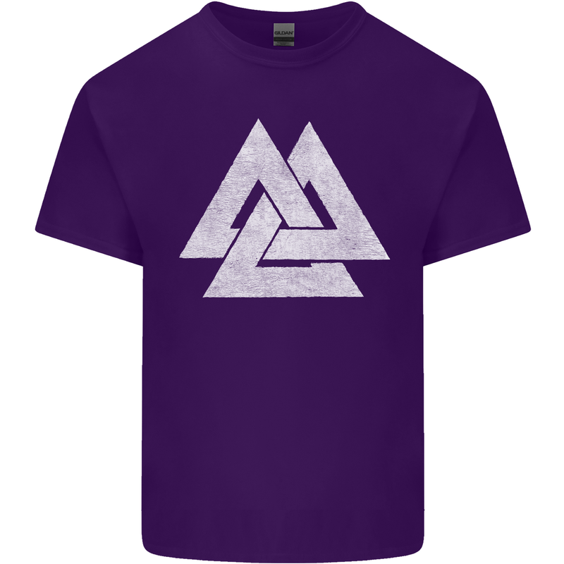Viking Valknut Symbol  Norse Mythology Thor Mens Cotton T-Shirt Tee Top Purple