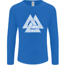 Viking Valknut Symbol  Norse Mythology Thor Mens Long Sleeve T-Shirt Royal Blue