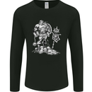 Viking Warior Skull Thor Odin Valhalla MMA Mens Long Sleeve T-Shirt Black