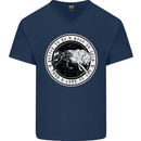 Viking a Wolf of Odin Than a Lamb of God Mens V-Neck Cotton T-Shirt Navy Blue