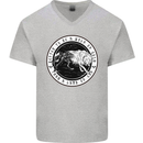 Viking a Wolf of Odin Than a Lamb of God Mens V-Neck Cotton T-Shirt Sports Grey