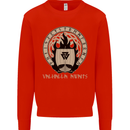 Vikings Valhalla Awaits Valknut Symbol Odin Mens Sweatshirt Jumper Bright Red