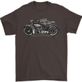 Vintage Motorcycle Custom Chopper Biker Mens T-Shirt Cotton Gildan Dark Chocolate