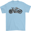 Vintage Motorcycle Custom Chopper Biker Mens T-Shirt Cotton Gildan Light Blue