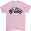 Vintage Motorcycle Custom Chopper Biker Mens T-Shirt Cotton Gildan Light Pink