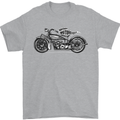 Vintage Motorcycle Custom Chopper Biker Mens T-Shirt Cotton Gildan Sports Grey