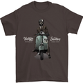 Vintage Scooters Nostalgia Speed Shop Mens T-Shirt Cotton Gildan Dark Chocolate