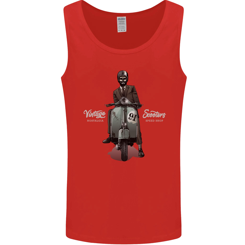 Vintage Scooters Nostalgia Speed Shop Mens Vest Tank Top Red