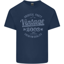 Vintage Year 20th Birthday 2003 Mens Cotton T-Shirt Tee Top Navy Blue