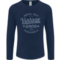 Vintage Year 20th Birthday 2003 Mens Long Sleeve T-Shirt Navy Blue