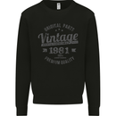 Vintage Year 42nd Birthday 1981 Mens Sweatshirt Jumper Black