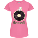 Vinyl Records Keep it Classic DJ Decks Womens Petite Cut T-Shirt Azalea