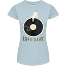 Vinyl Records Keep it Classic DJ Decks Womens Petite Cut T-Shirt Light Blue