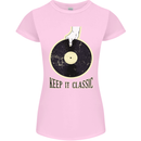 Vinyl Records Keep it Classic DJ Decks Womens Petite Cut T-Shirt Light Pink