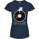 Vinyl Records Keep it Classic DJ Decks Womens Petite Cut T-Shirt Navy Blue