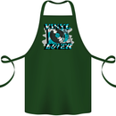 Vinyl Records Lover DJ Decks Turntable Cotton Apron 100% Organic Forest Green