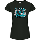 Vinyl Records Lover DJ Decks Turntable Womens Petite Cut T-Shirt Black