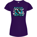Vinyl Records Lover DJ Decks Turntable Womens Petite Cut T-Shirt Purple