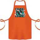 Vinyl Records Lover Decks Turntable DJ Cotton Apron 100% Organic Orange